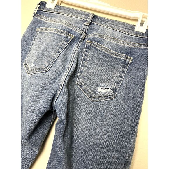 We The Free Distressed Stretch Straight Skinny Jean Raw Chewed Hem Sz 26 - Picture 4 of 6